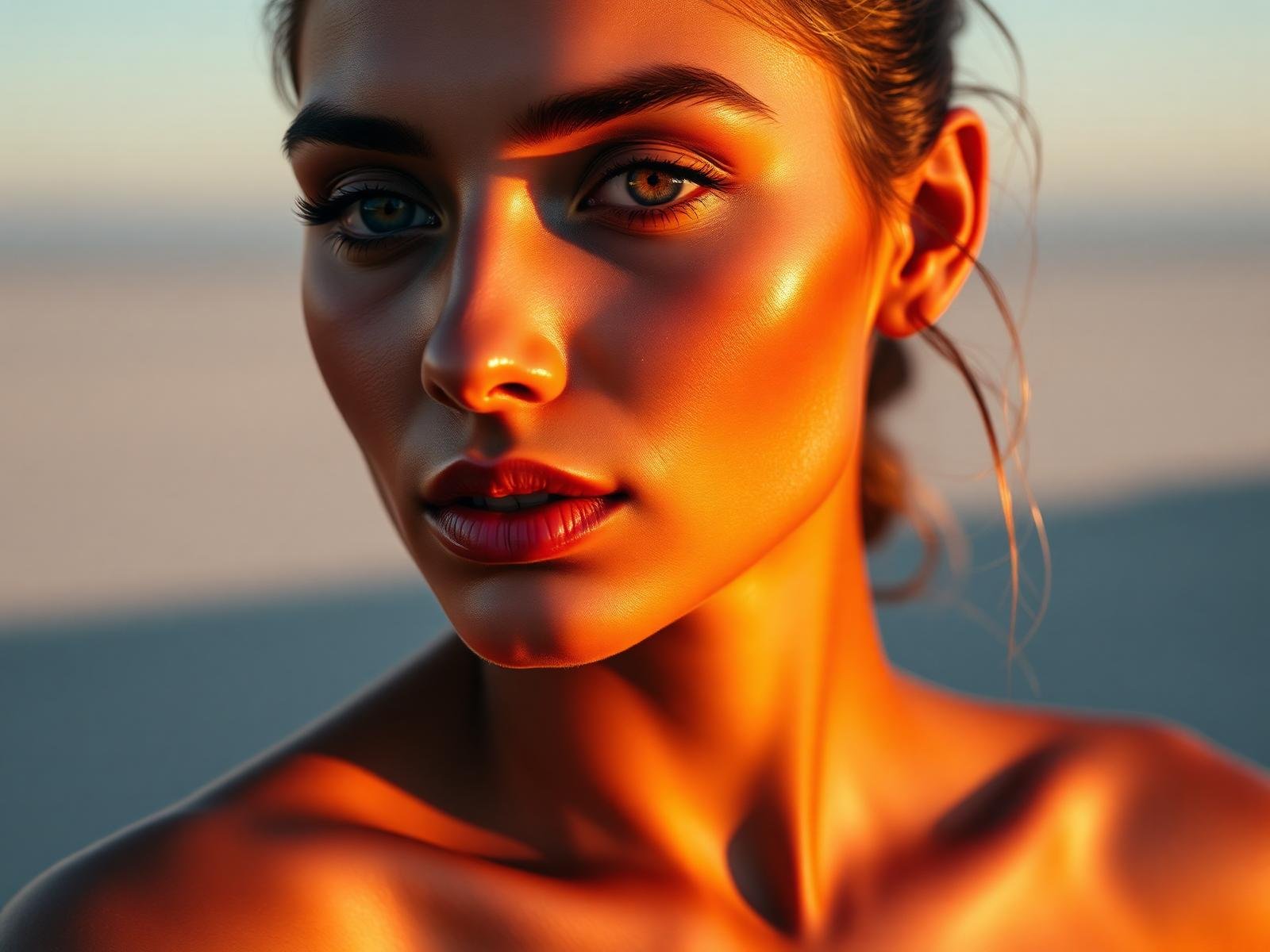 Healthy glowing tanned skin